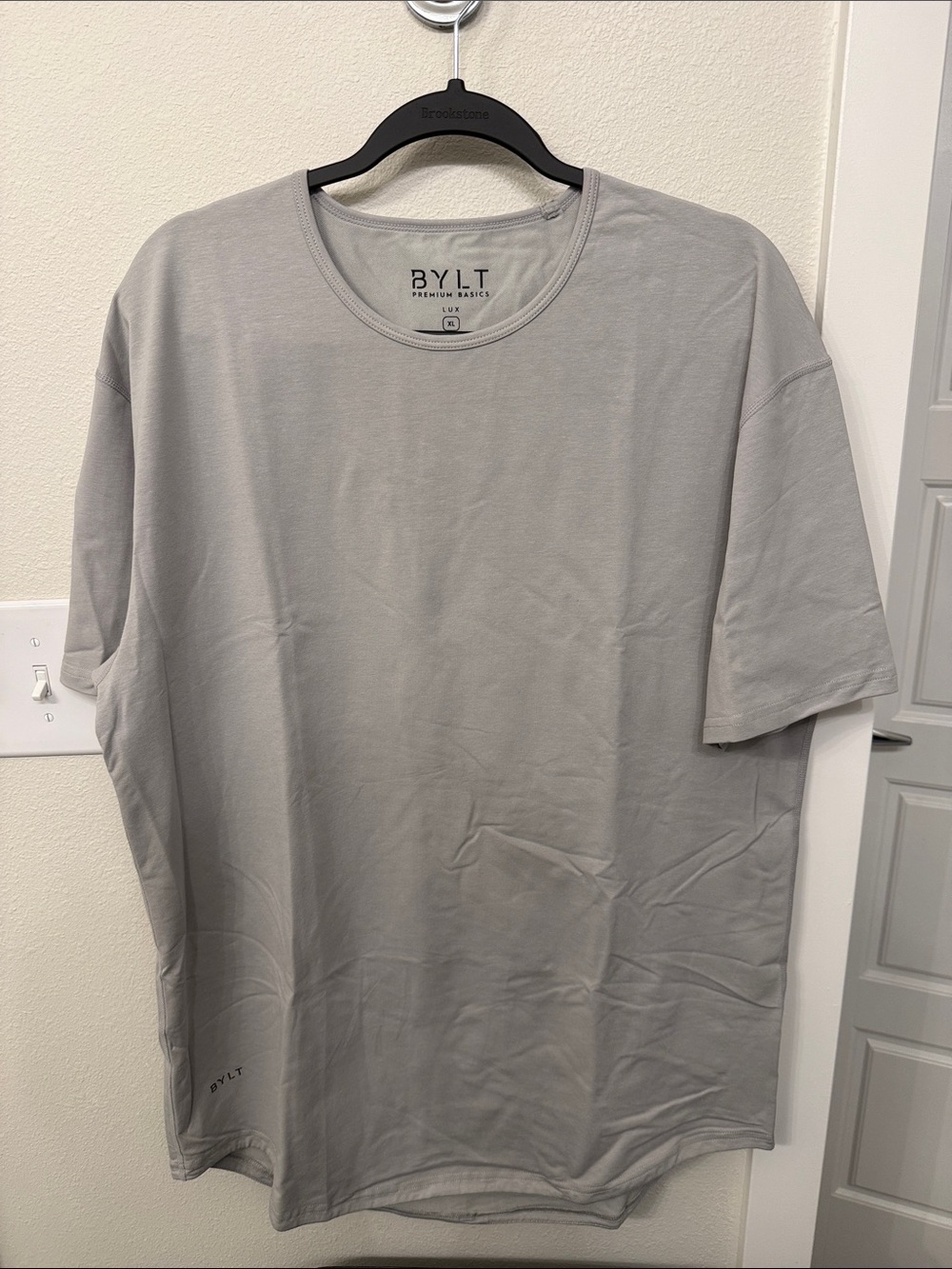 BYLT Basics Men's Crew Neck T-Shirt in Light Gray